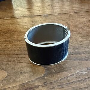 Black Textured Cuff Bracelet